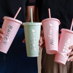 Vasos personalizados para damas de honor, vaso para despedida de soltera, vaso térmico de 710 ml con nombre, propuesta para damas de honor, recuerdos para fiestas de verano. imagen 3