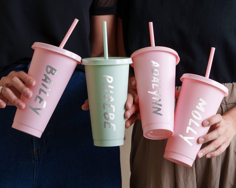 Vasos personalizados para damas de honor, vaso para despedida de soltera, vaso térmico de 710 ml con nombre, propuesta para damas de honor, recuerdos para fiestas de verano. imagen 3
