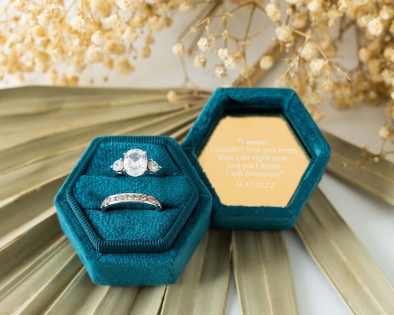 Monogrammed Velvet Ring Box