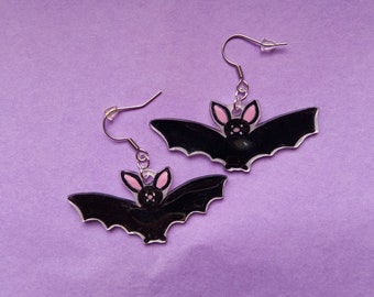 hypoallergenic handmade shrink plastic jewelry perfect for halloween Skull earrings