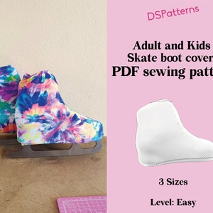 Diy Skate boot covers sewing pattern PDF - for artistic roller skates and figure skates - sizes for adult and kids instant Download