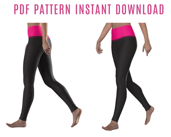 DIY Leggings Sewing Pattern PDF High Waist Instant DOWNLOAD -  Canada