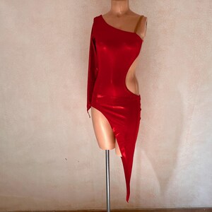 Asymmetrical Latin Dance Dress Sewing Pattern – One Sleeve Ballroom Costume (PDF Download) image 12