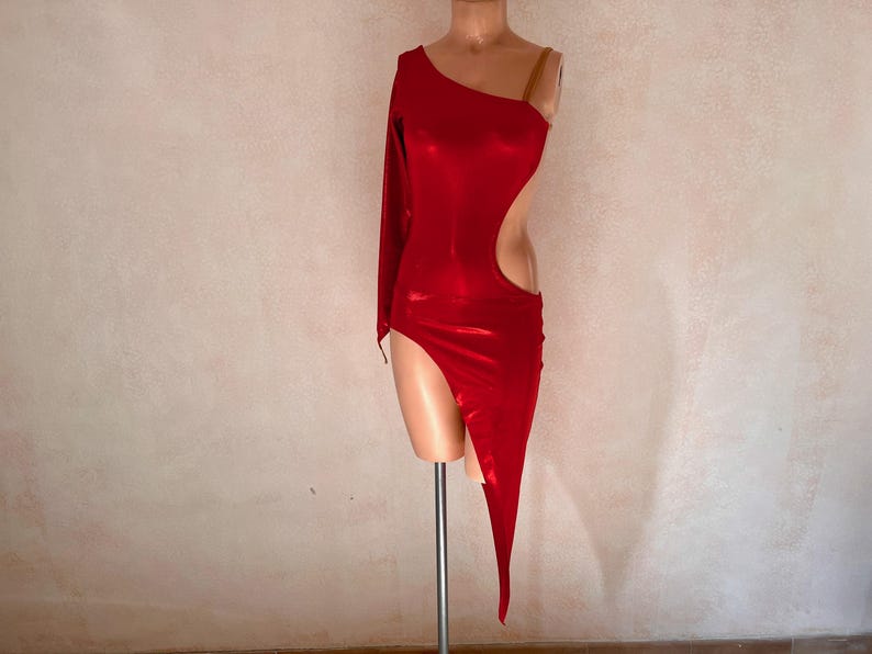 Asymmetrical Latin Dance Dress Sewing Pattern – One Sleeve Ballroom Costume (PDF Download) image 12