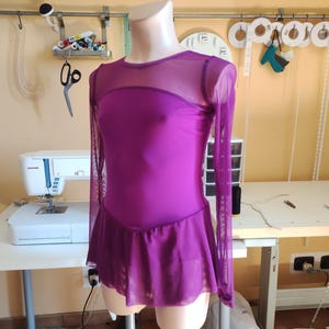 Kids Figure Skating Dress Sewing Pattern – Long Sleeve Flared Skirt (PDF Download) image 6