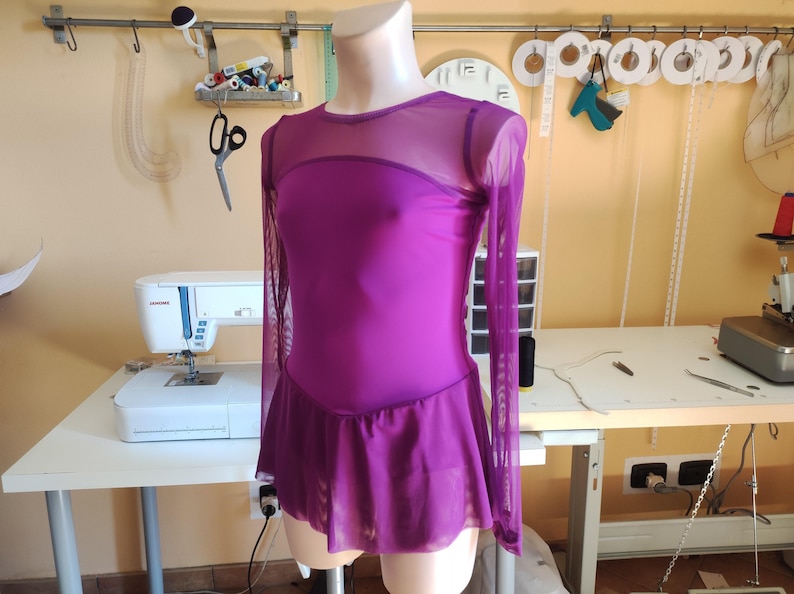 Kids Figure Skating Dress Sewing Pattern – Long Sleeve Flared Skirt (PDF Download) image 6