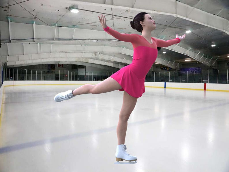 Kids Figure Skating Dress Sewing Pattern – Long Sleeve Flared Skirt (PDF Download) image 12