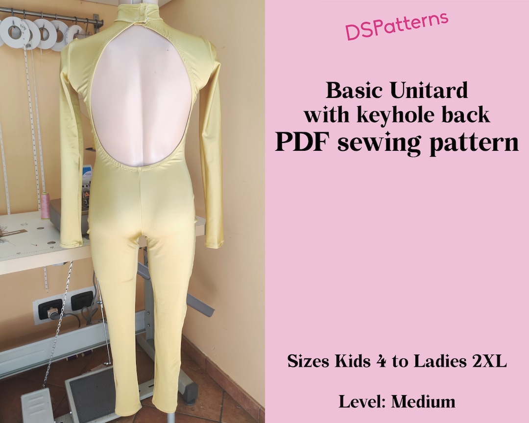 DIY Sewing Pattern Unitard PDF Dance Aerial Catsuit With Keyhole Back ...