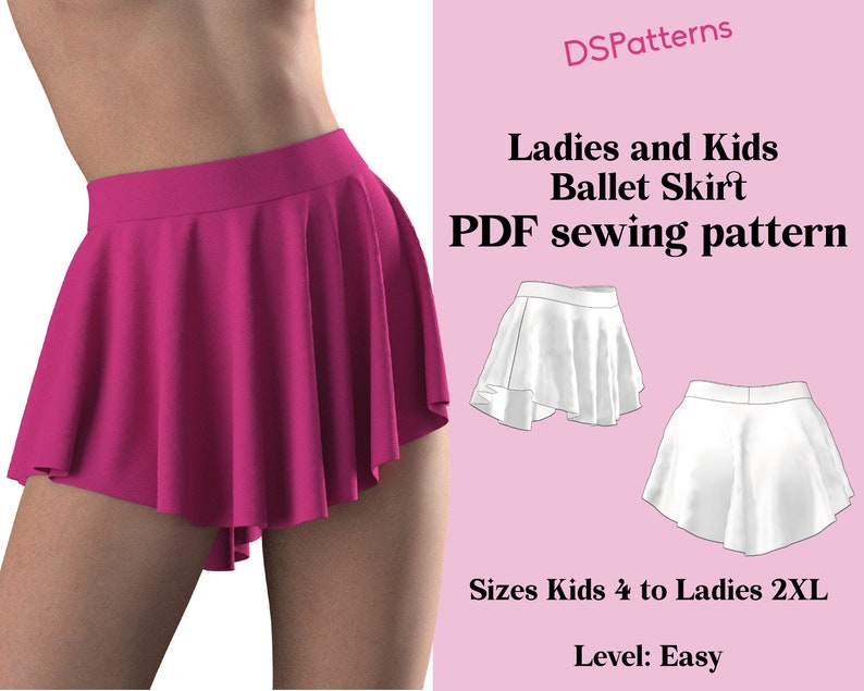Diy Dance Skirt Sewing Pattern PDF Asymmetric Ballet SAB Etsy