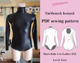 Diy Dance Leotard naaipatroon PDF - coltrui turnpakje met lange mouwen direct downloaden