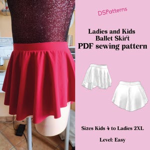 Diy Dance skirt sewing pattern PDF  - Asymmetric ballet SAB skirt instant Download