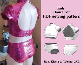 DIY Kids Dance Costume Sewing Pattern (Sizes 4-16) (PDF Pattern)