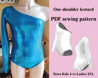 SEWING PATTERN Dance Leotard PDF  - One shoulder leotard instant Download