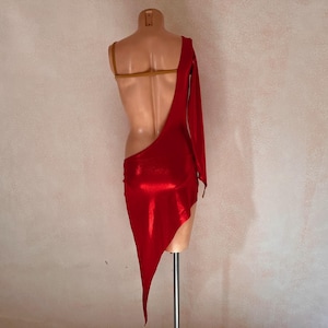 Asymmetrical Latin Dance Dress Sewing Pattern – One Sleeve Ballroom Costume (PDF Download) image 6