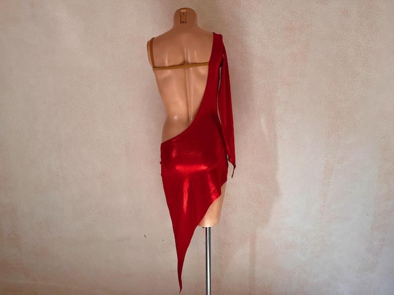 Asymmetrical Latin Dance Dress Sewing Pattern – One Sleeve Ballroom Costume (PDF Download) image 6