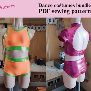 DIY Dance costumes PDF sewing pattern BUNDLE - 2 sewing patterns included - kids 4-16 sizes - instant download