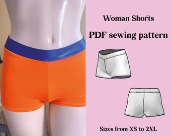 DIY shorts sewing pattern PDF  - Medium waist - instant DOWNLOAD