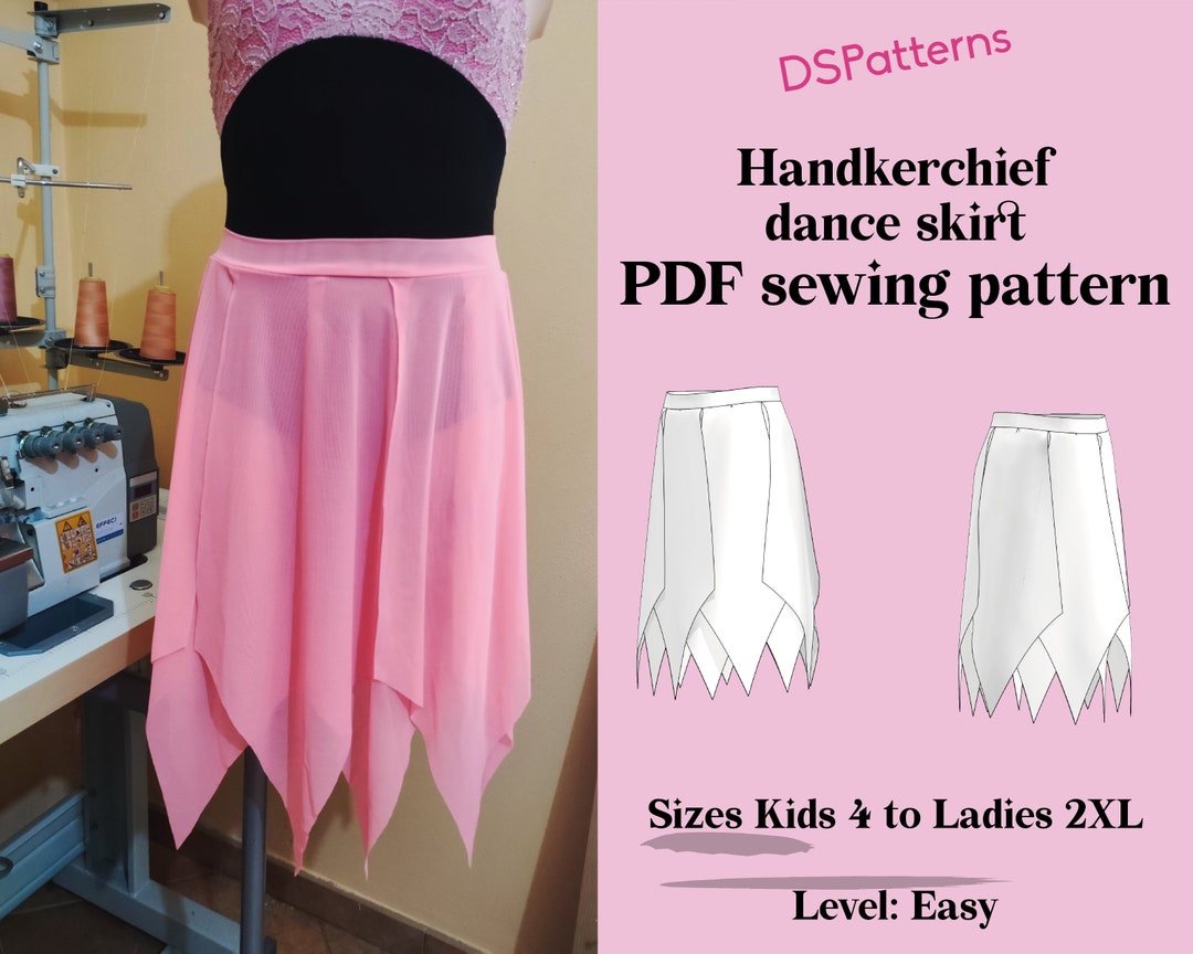 Diy Dance Skirt Sewing Pattern PDF Handkerchief Ballet Skirt Instant