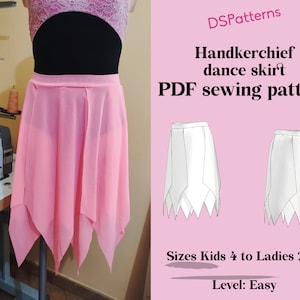 Diy Dance skirt sewing pattern PDF  - handkerchief ballet skirt instant Download