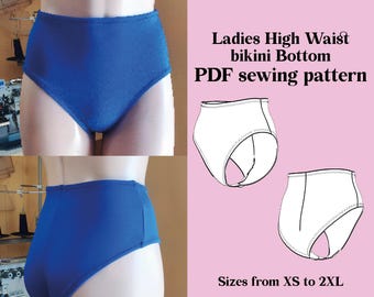 Diy naaipatroon hoge taille bikinibroekje pdf - medium pijpen direct downloaden