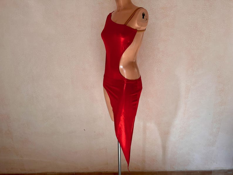 Asymmetrical Latin Dance Dress Sewing Pattern – One Sleeve Ballroom Costume (PDF Download) image 11