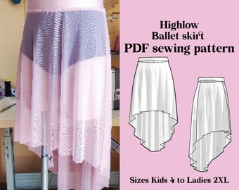 DIY High-Low Ballet Skirt Sewing Pattern (PDF Download)
