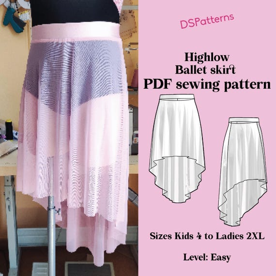 DIY High-Low Ballet Skirt Sewing Pattern (PDF Download)