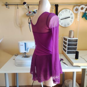 Kids Figure Skating Dress Sewing Pattern – Long Sleeve Flared Skirt (PDF Download) image 9