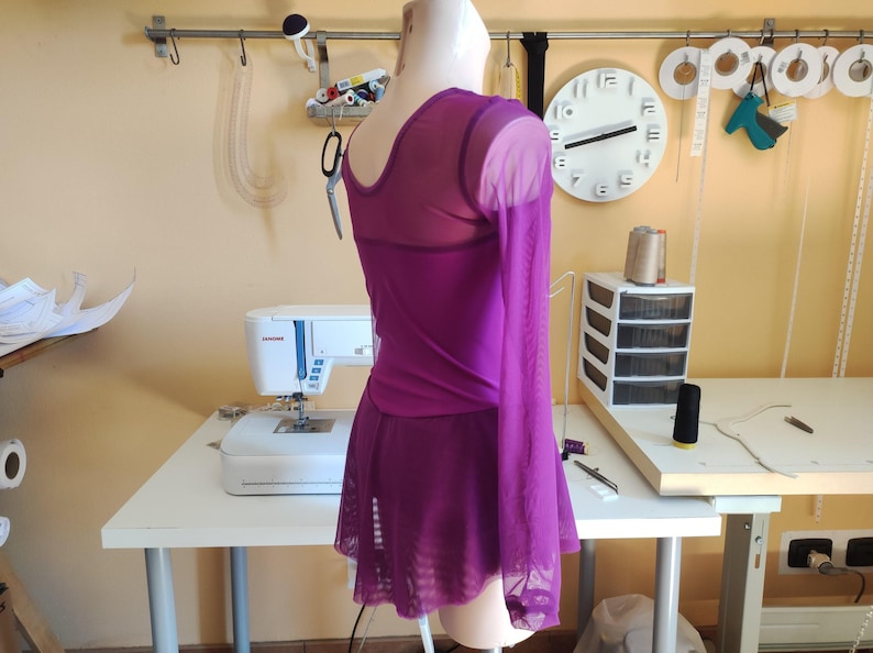 Kids Figure Skating Dress Sewing Pattern – Long Sleeve Flared Skirt (PDF Download) image 9