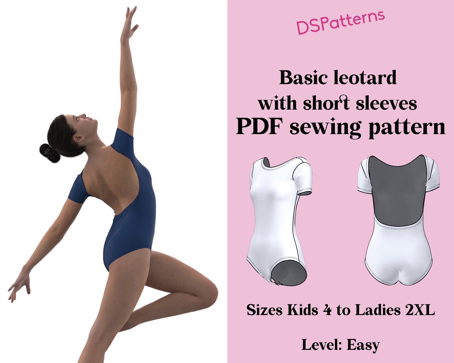 Diy Dance Leotard Sewing Pattern PDF Leotard With Short Etsy