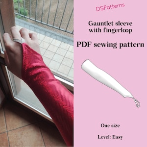 Gauntlet Sleeve Sewing Pattern: Finger Loop, Dancewear (PDF Download)