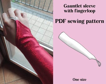 Gauntlet Sleeve Sewing Pattern: Finger Loop, Dancewear (PDF Download)