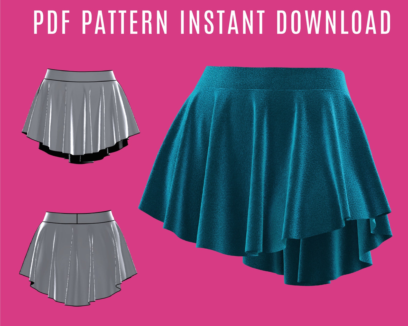 Diy Dance Skirt Sewing Pattern PDF Asymmetric Ballet SAB Etsy