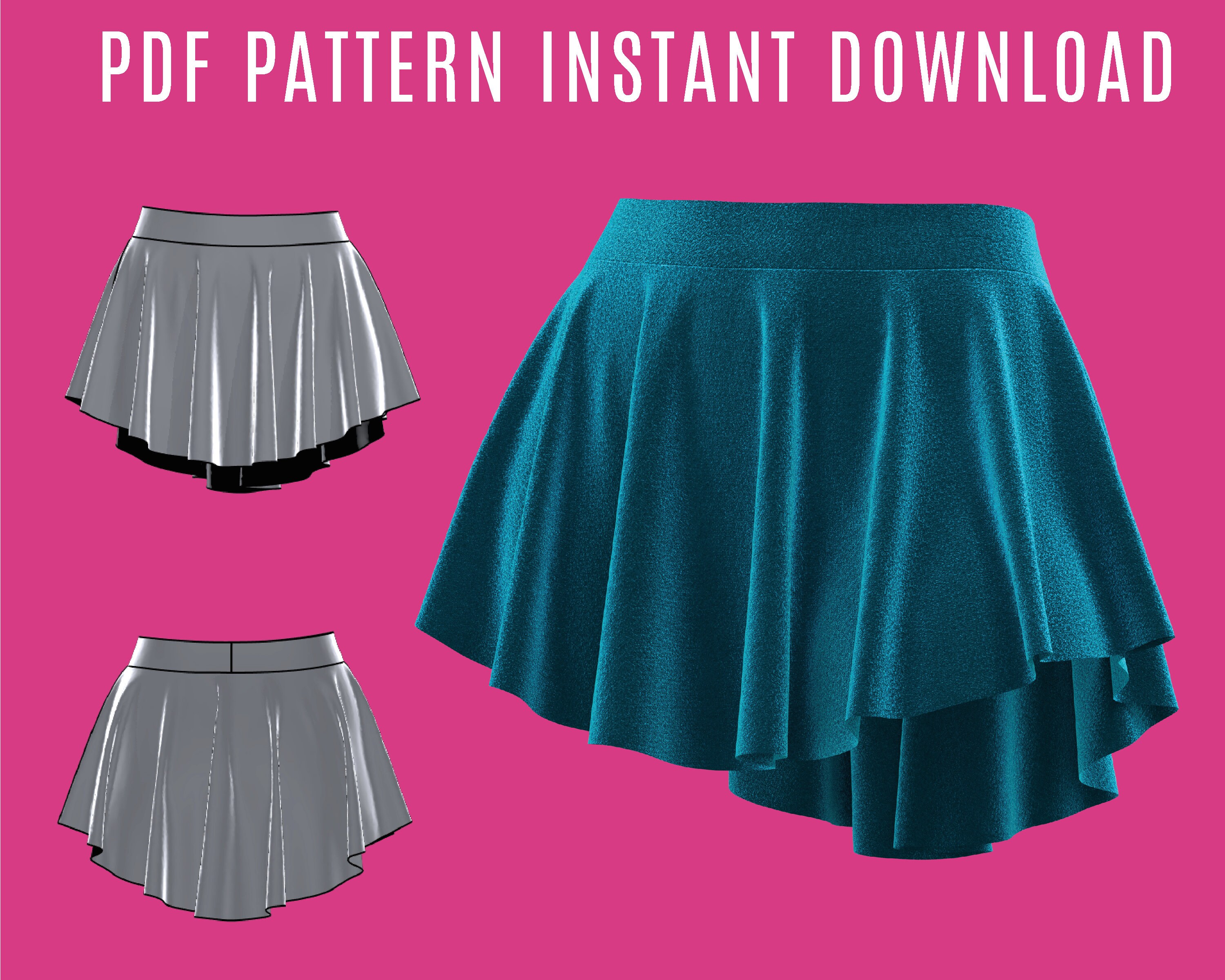 Diy Dance Skirt Sewing Pattern PDF Asymmetric Ballet SAB Etsy UK