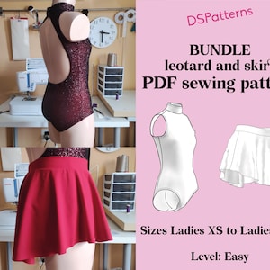 DIY Ballet Leotard & Skirt Sewing Pattern: High Collar, Open Back (PDF)