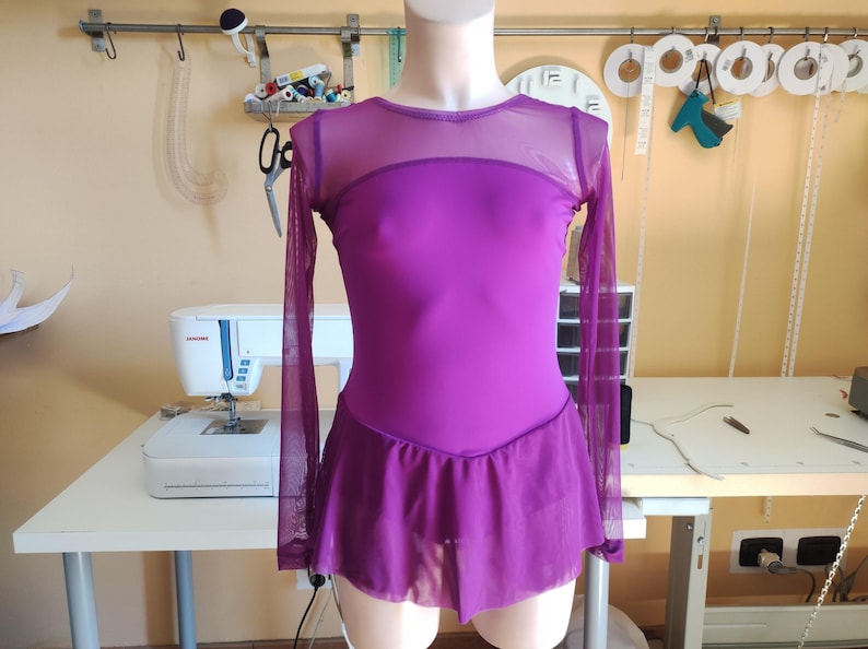 Kids Figure Skating Dress Sewing Pattern – Long Sleeve Flared Skirt (PDF Download) image 5