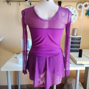 Kids Figure Skating Dress Sewing Pattern – Long Sleeve Flared Skirt (PDF Download) image 8