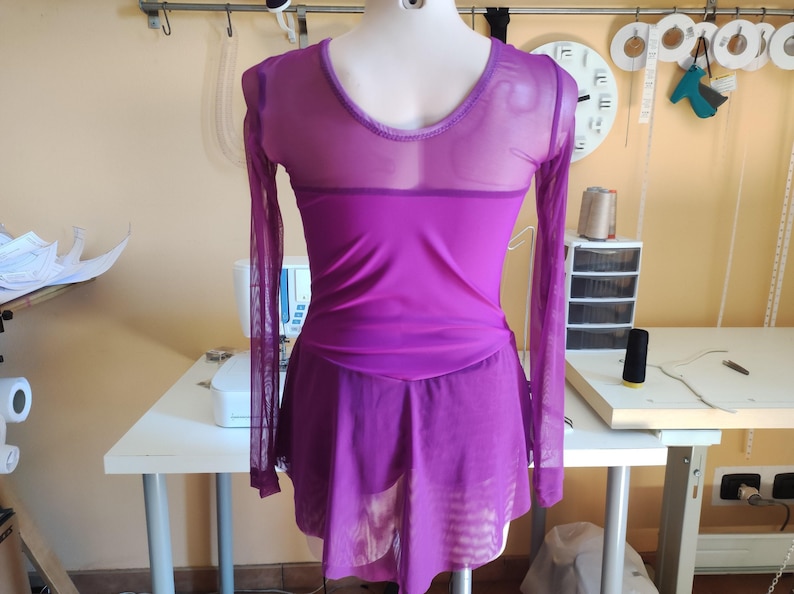 Kids Figure Skating Dress Sewing Pattern – Long Sleeve Flared Skirt (PDF Download) image 8