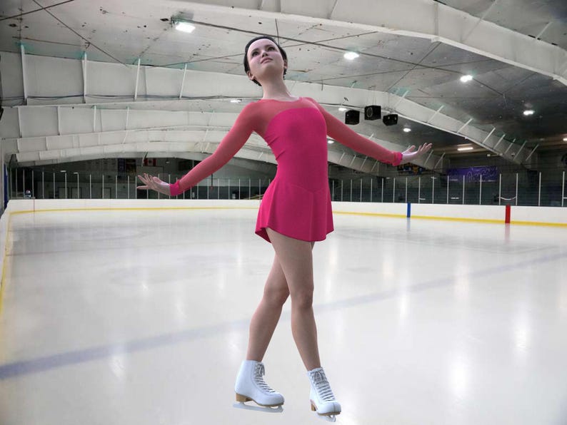 Kids Figure Skating Dress Sewing Pattern – Long Sleeve Flared Skirt (PDF Download) image 10