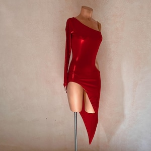 Asymmetrical Latin Dance Dress Sewing Pattern – One Sleeve Ballroom Costume (PDF Download) image 13