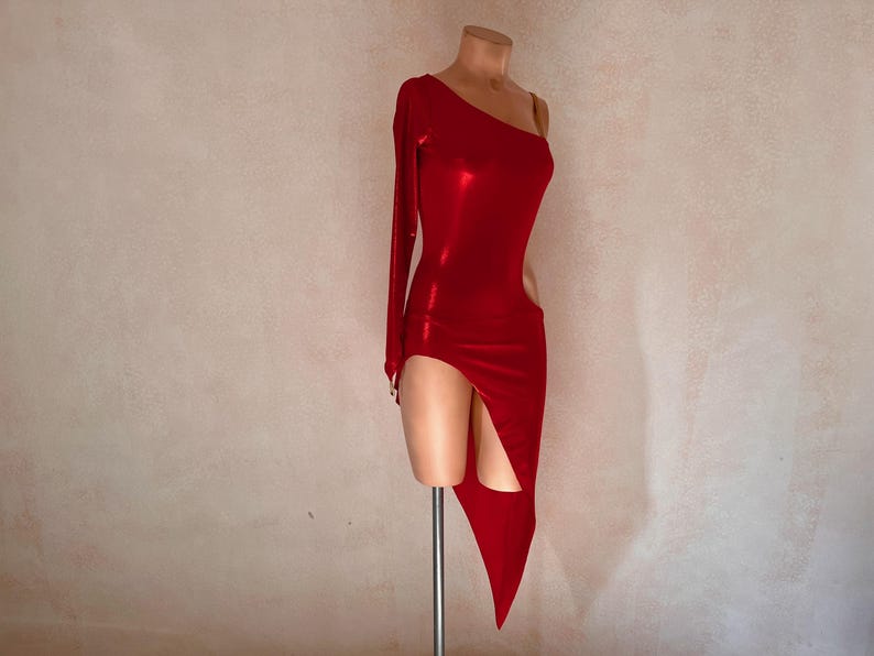Asymmetrical Latin Dance Dress Sewing Pattern – One Sleeve Ballroom Costume (PDF Download) image 13
