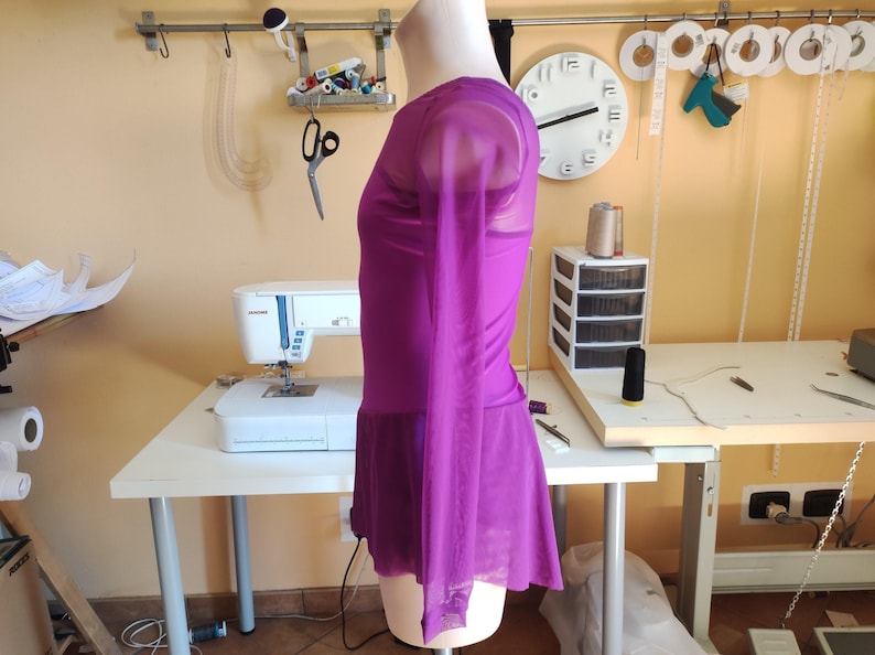Kids Figure Skating Dress Sewing Pattern – Long Sleeve Flared Skirt (PDF Download) image 7