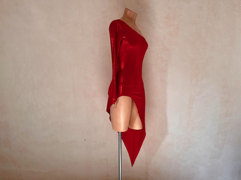 Asymmetrical Latin Dance Dress Sewing Pattern – One Sleeve Ballroom Costume (PDF Download) image 14