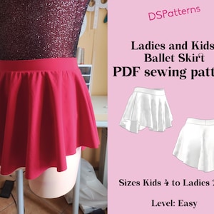 Diy Dance skirt sewing pattern PDF  - Asymmetric ballet SAB skirt instant Download