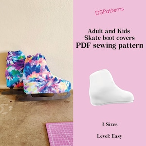 Diy Skate boot covers sewing pattern PDF - for artistic roller skates and figure skates - sizes for adult and kids instant Download