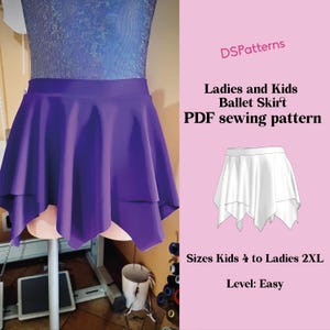 Diy Dance skirt sewing pattern PDF  - handkerchief ballet skirt instant Download