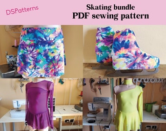 DIY BUNDLE figure skating dress sewing pattern PDF - artistic roller skating instant Download