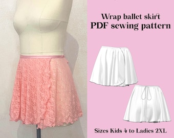 DIY Wrap Dance Skirt Sewing Pattern PDF – Classic Wrap Ballet Skirt | Instant Download