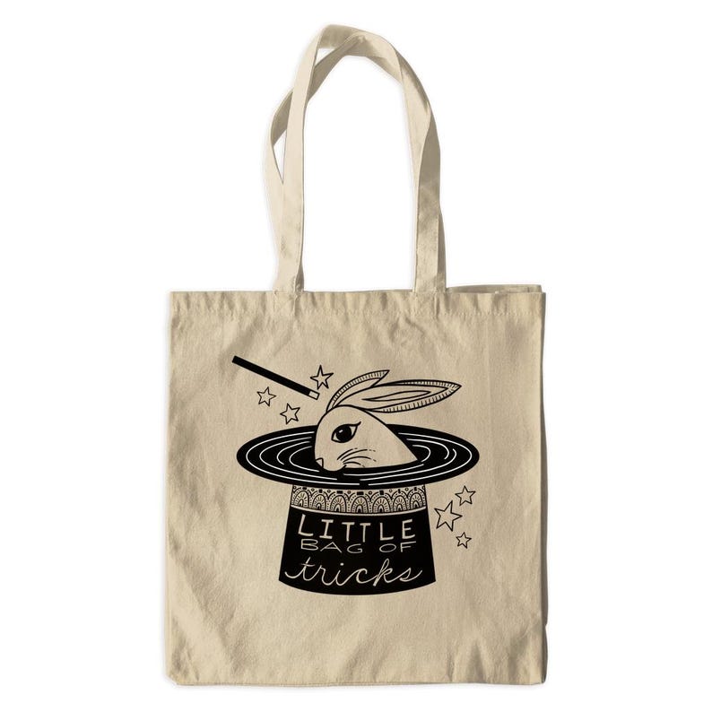 Sac fourre-tout en toile de coton Lapin magique - Little Bag of Tricks image 1