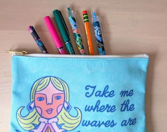 Ocean Lady Pouch | Pencil Case | Cosmetics Bag